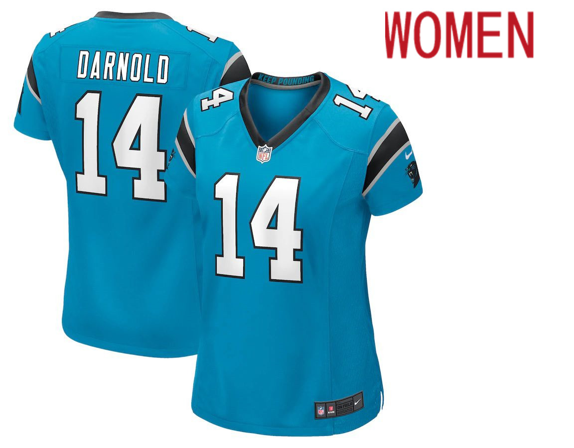 Women Carolina Panthers 14 Sam Darnold Nike Blue Game Player NFL Jersey